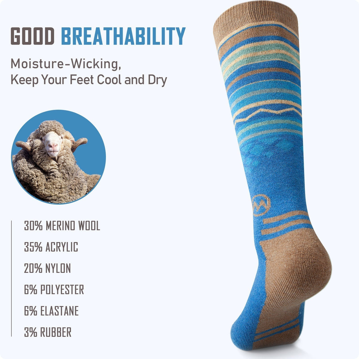 WINTERSOCKEN AUS MERINOWOLLE für Erwachsene (2 Paar)