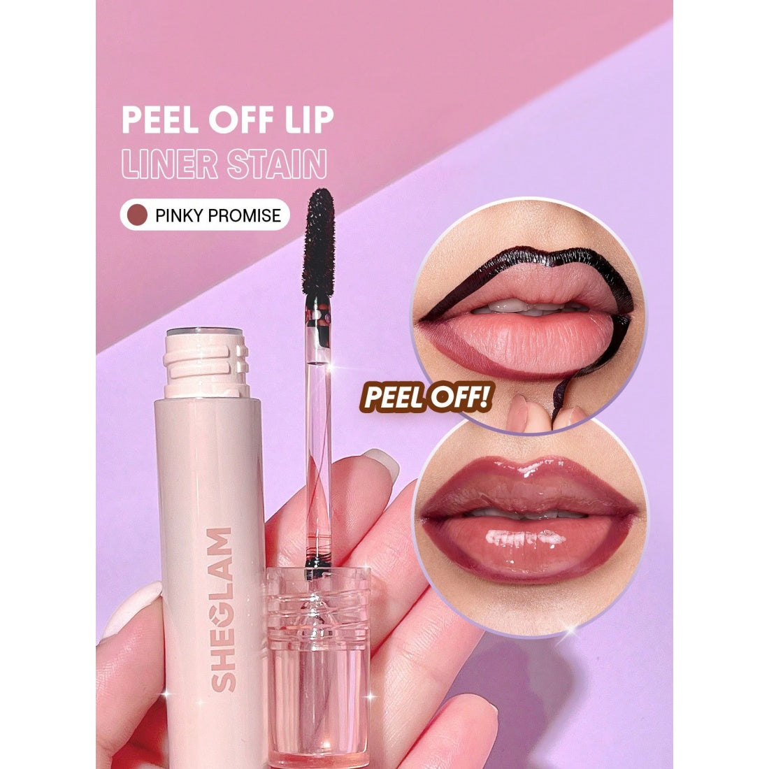 SHEGLAM Fall In Line Tinte delineador de labios despegable - 110 Pinky Promise
