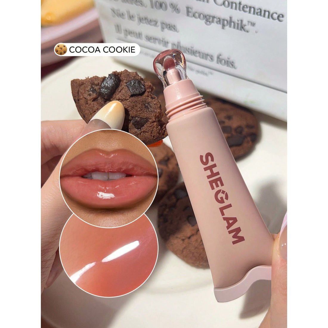 SHEGLAM Crystal Glaze feuchtigkeitsspendende Lippenpflege – 514 Cocoa Cookie