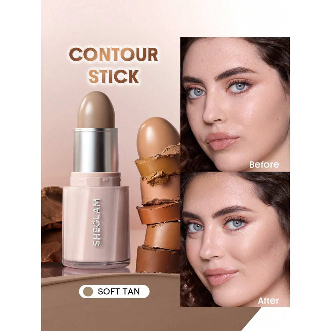 Barra de contorno y bronceador Buttery Buff de SHEGLAM - Soft Tan