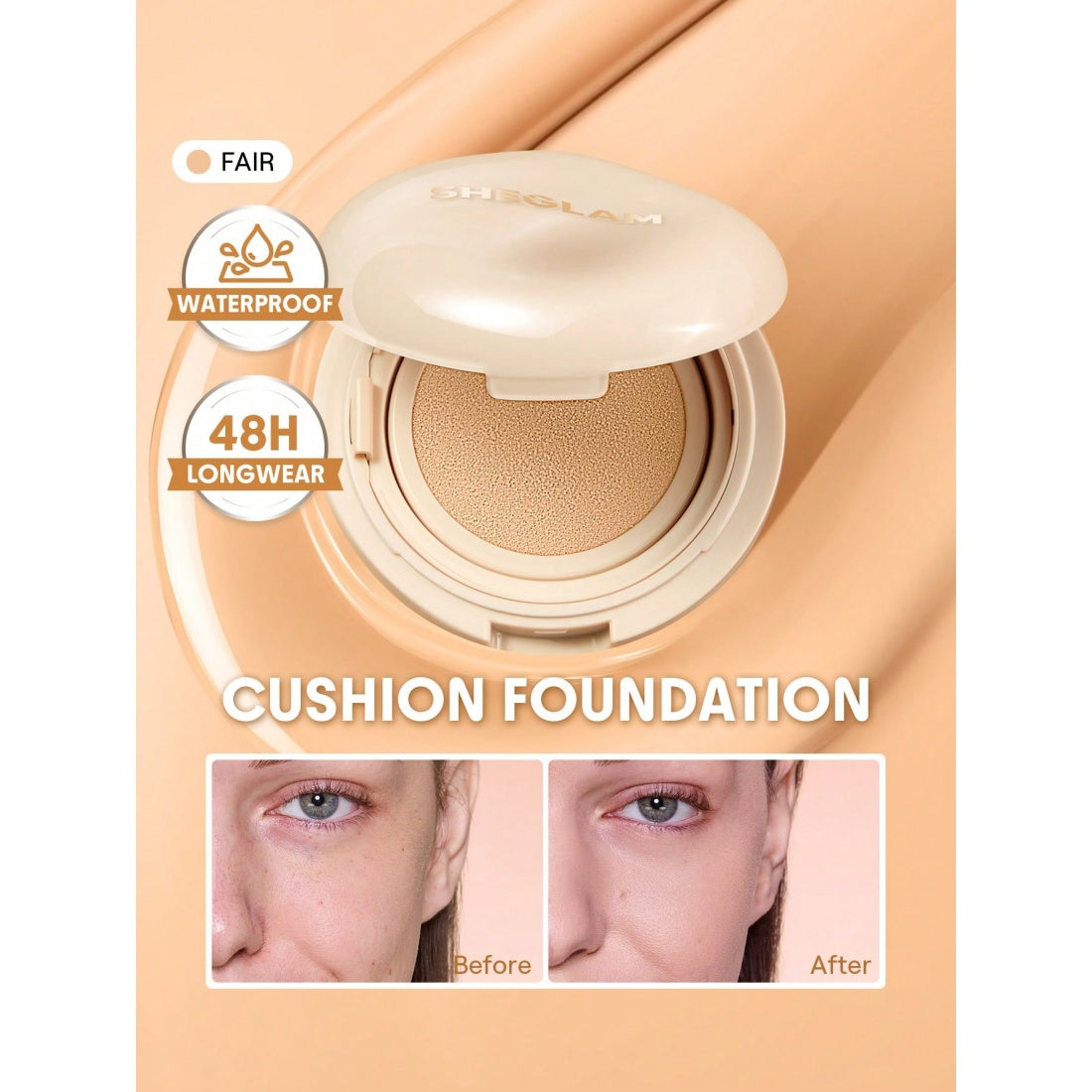 Fond de teint cushion longue tenue Lock & Go SHEGLAM - Clair