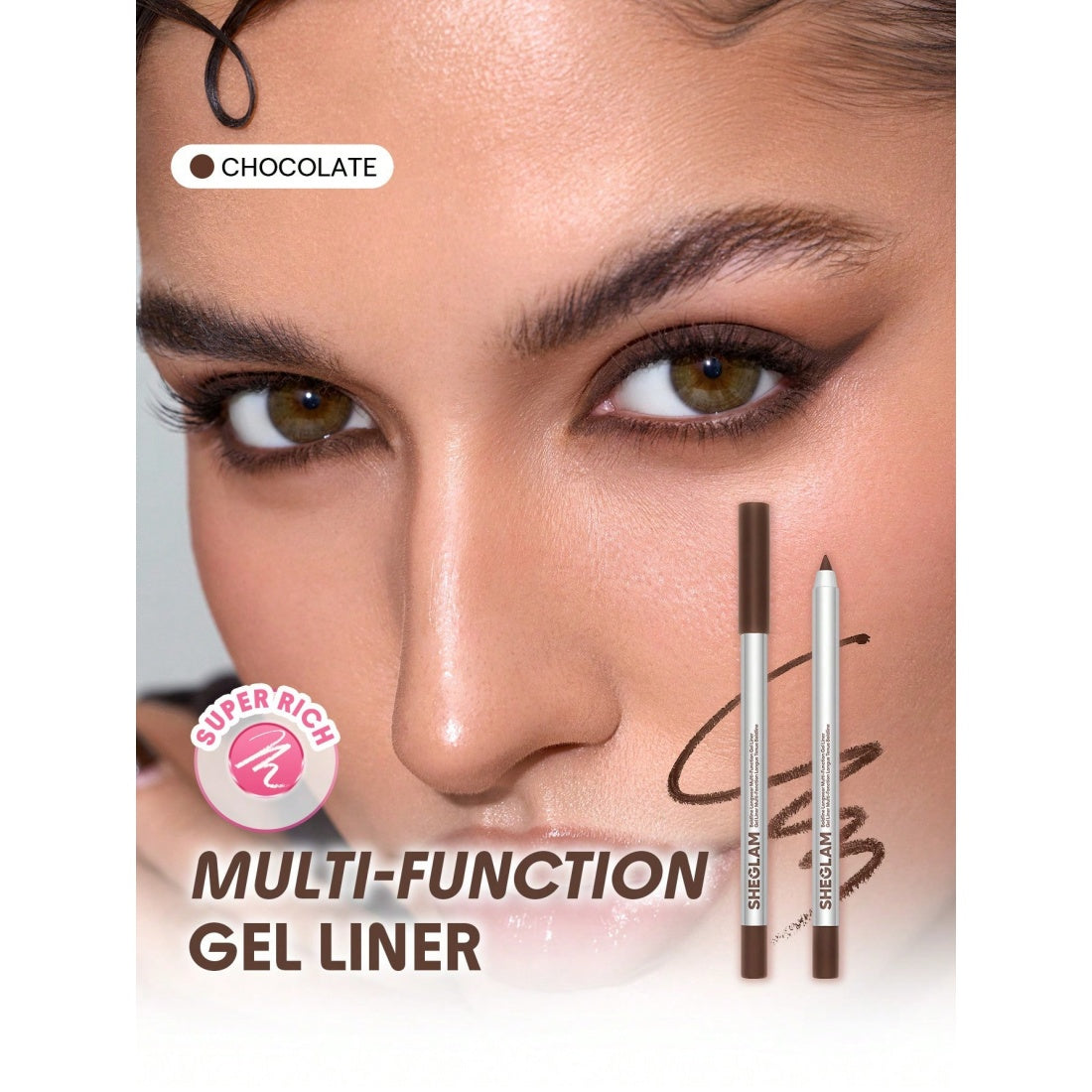 Delineador en gel multifonction longue tenue Boldline de SHEGLAM - Chocolat