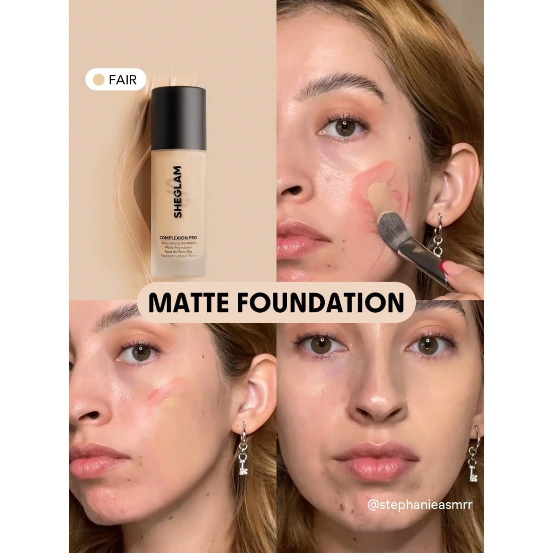 SHEGLAM Complexion Pro langanhaltende, atmungsaktive matte Foundation – Hell