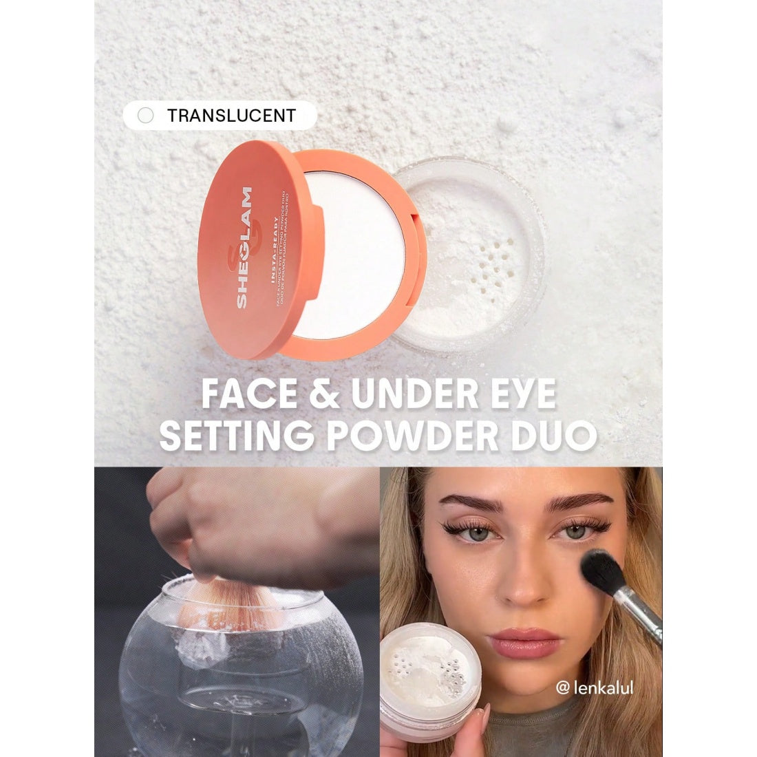 SHEGLAM Insta-Ready Face & Under Eye Setting Powder Duo-00 Translucent