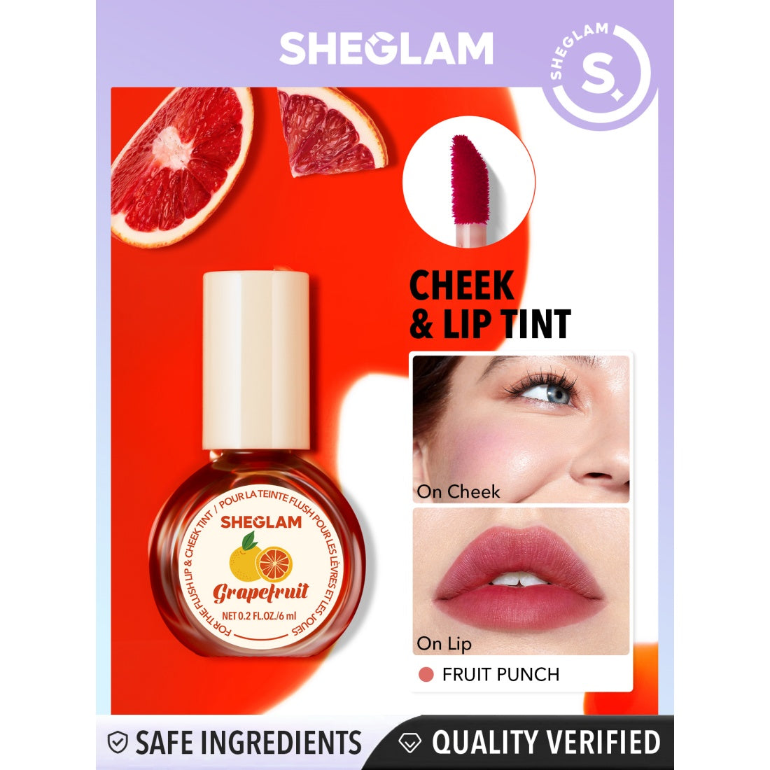 SHEGLAM Tinte para Labios y Mejillas Flush-207 Fruit Punch