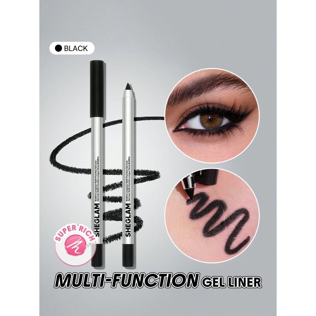 SHEGLAM Boldline Longwear Multi-Function Gel Liner – Schwarz