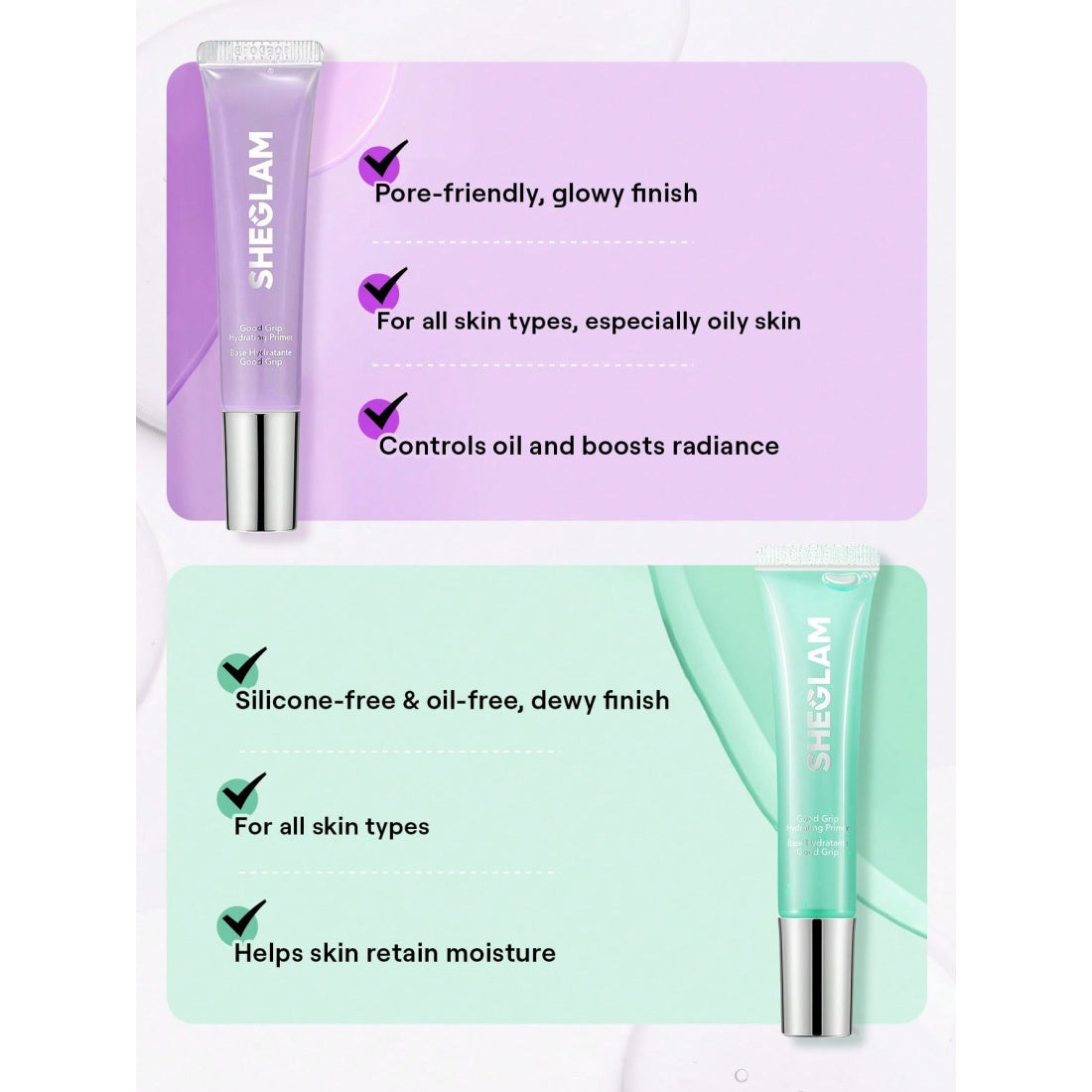 Prebase hidratante Good Grip de SHEGLAM - Arándano + AHA - 15 ml