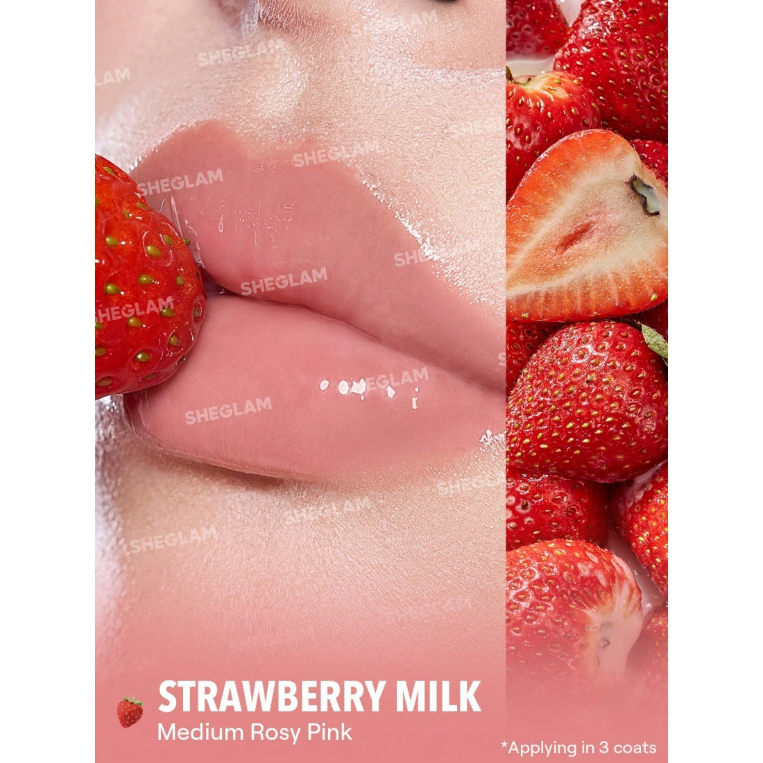 SHEGLAM Crystal Glaze Lippenpflege mit Feuchtigkeitspflege – 118 Strawberry Milk