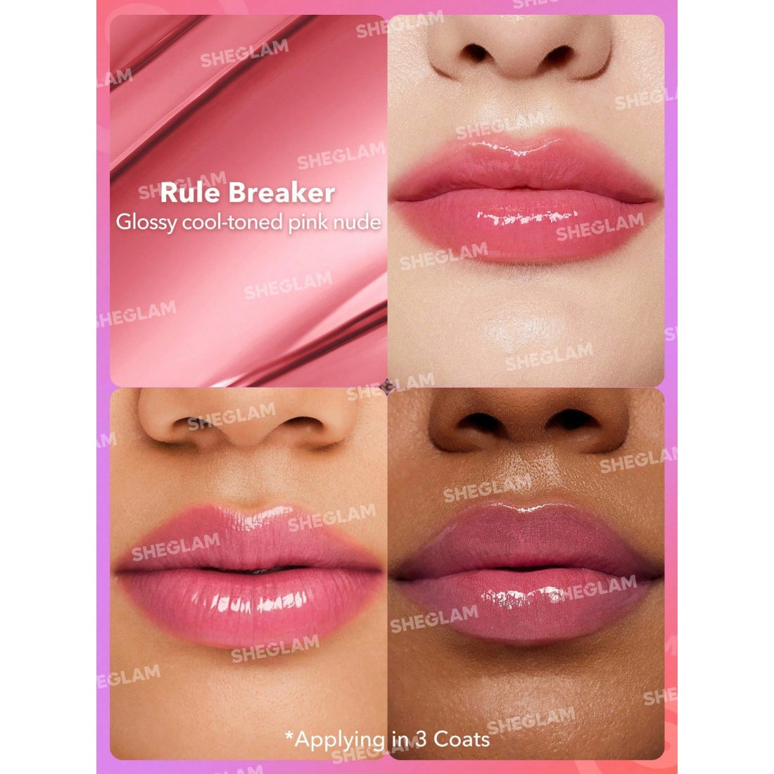 SHEGLAM Mirror Kiss Hochglanz-Lipstick – 100 Rule Breaker