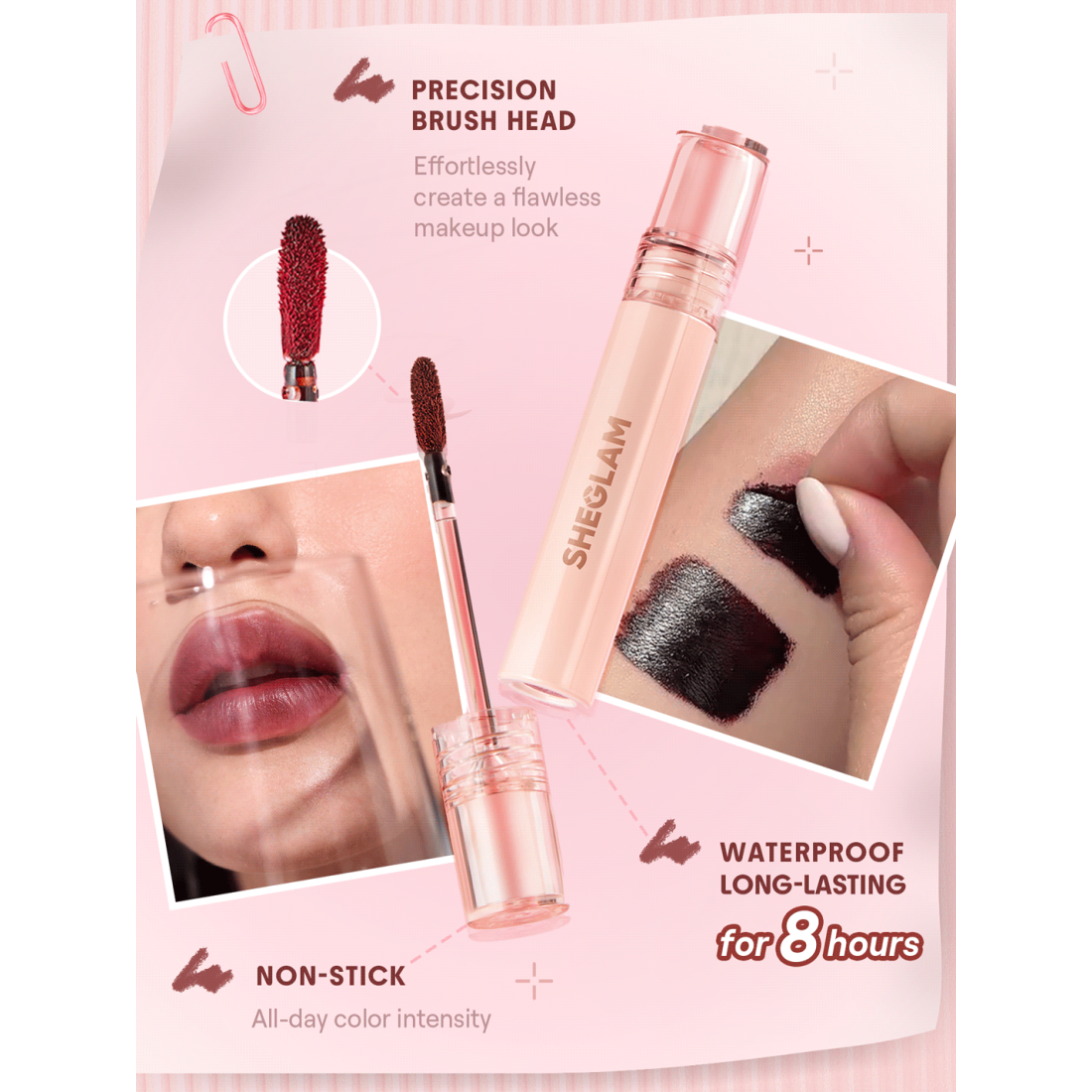 SHEGLAM Fall In Line Tinte delineador de labios despegable - 110 Pinky Promise