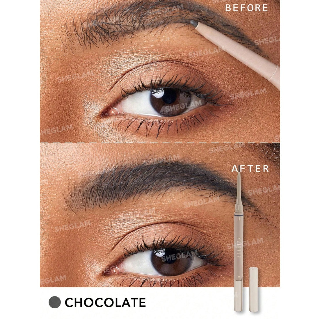 SHEGLAM Crayon à sourcils 2-en-1 Brows on Demand - 08 Chocolat