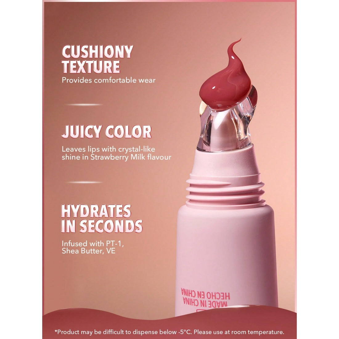 SHEGLAM Crystal Glaze Lippenpflege mit Feuchtigkeitspflege – 118 Strawberry Milk