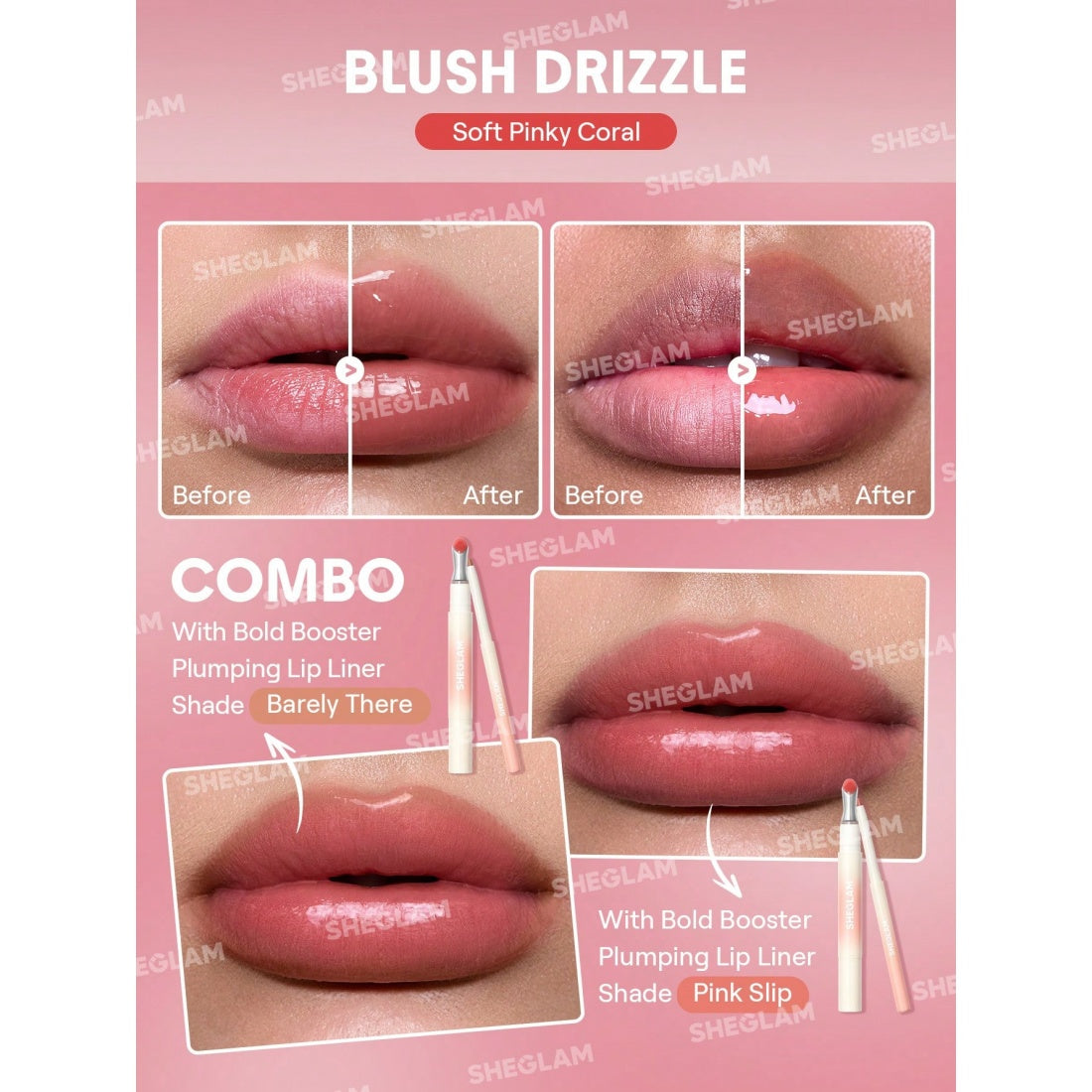 SHEGLAM Bold Booster Lip Plumper-112 Blush Drizzle
