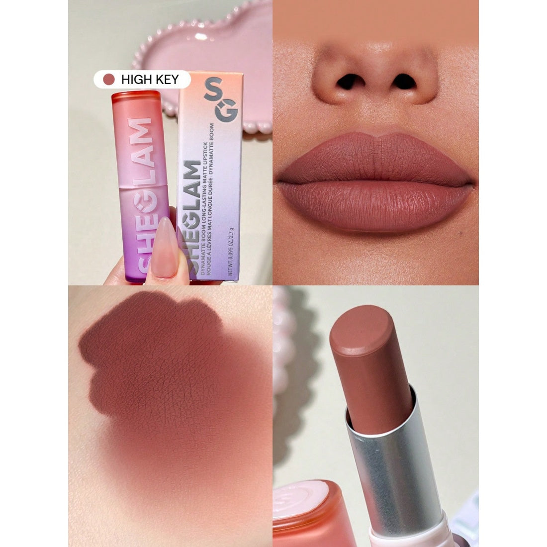 Labial mate de larga duración SHEGLAM Dynamatte Boom - 111 High Key