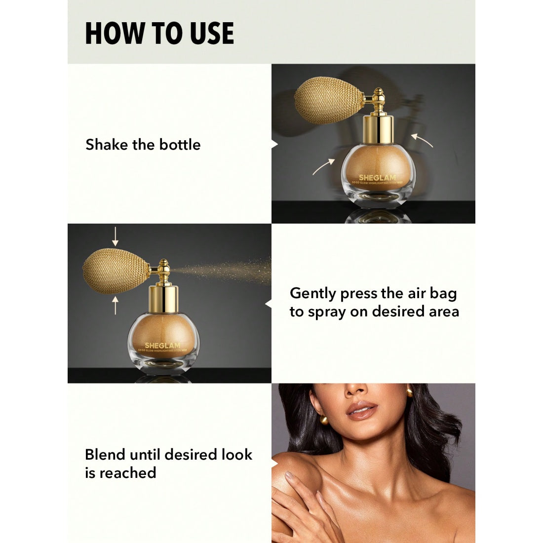 SHEGLAM Go Go Glow Highlighting Body Mist-02 Frosted Opal