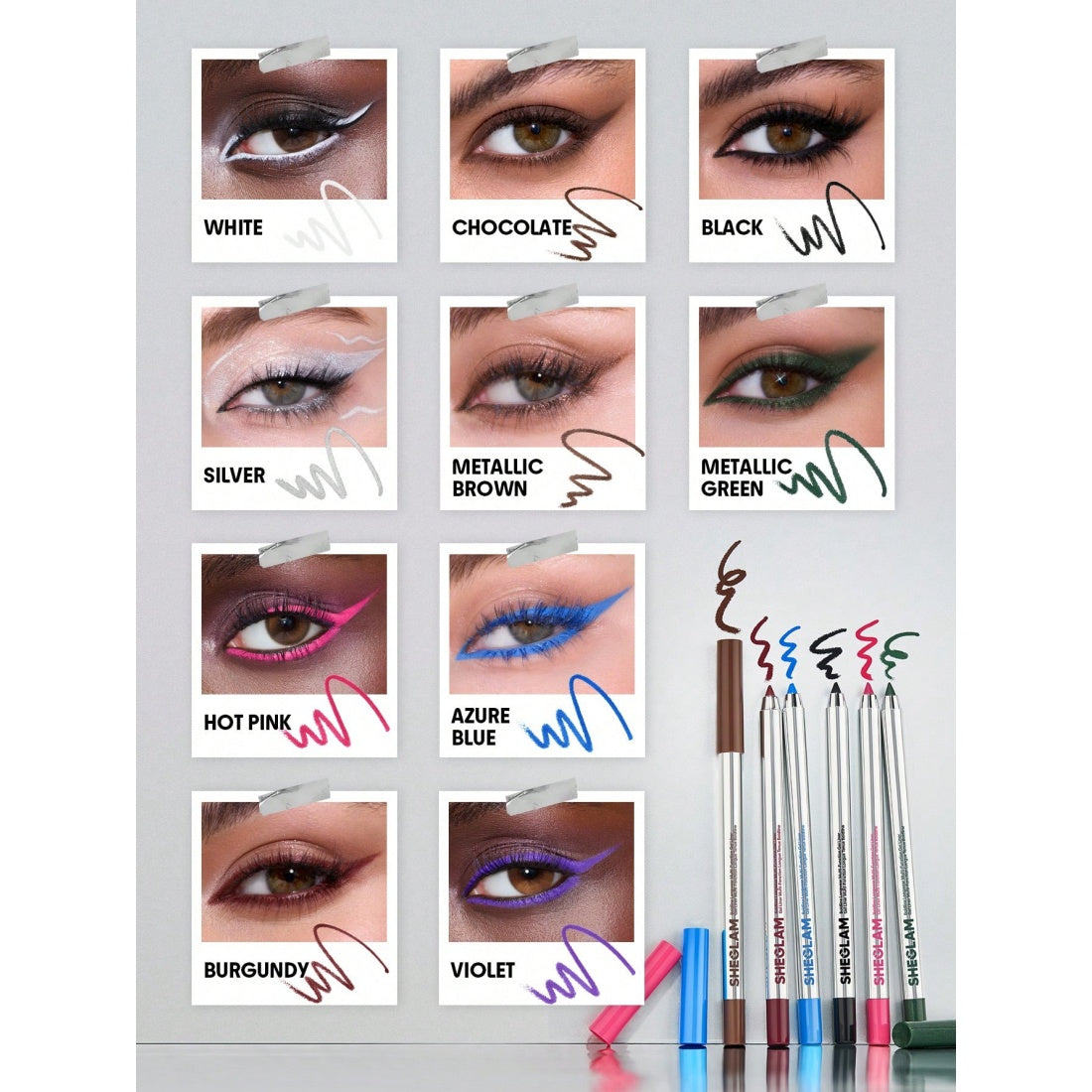 Delineador en gel multiusos de larga duración SHEGLAM Boldline-Borgoña