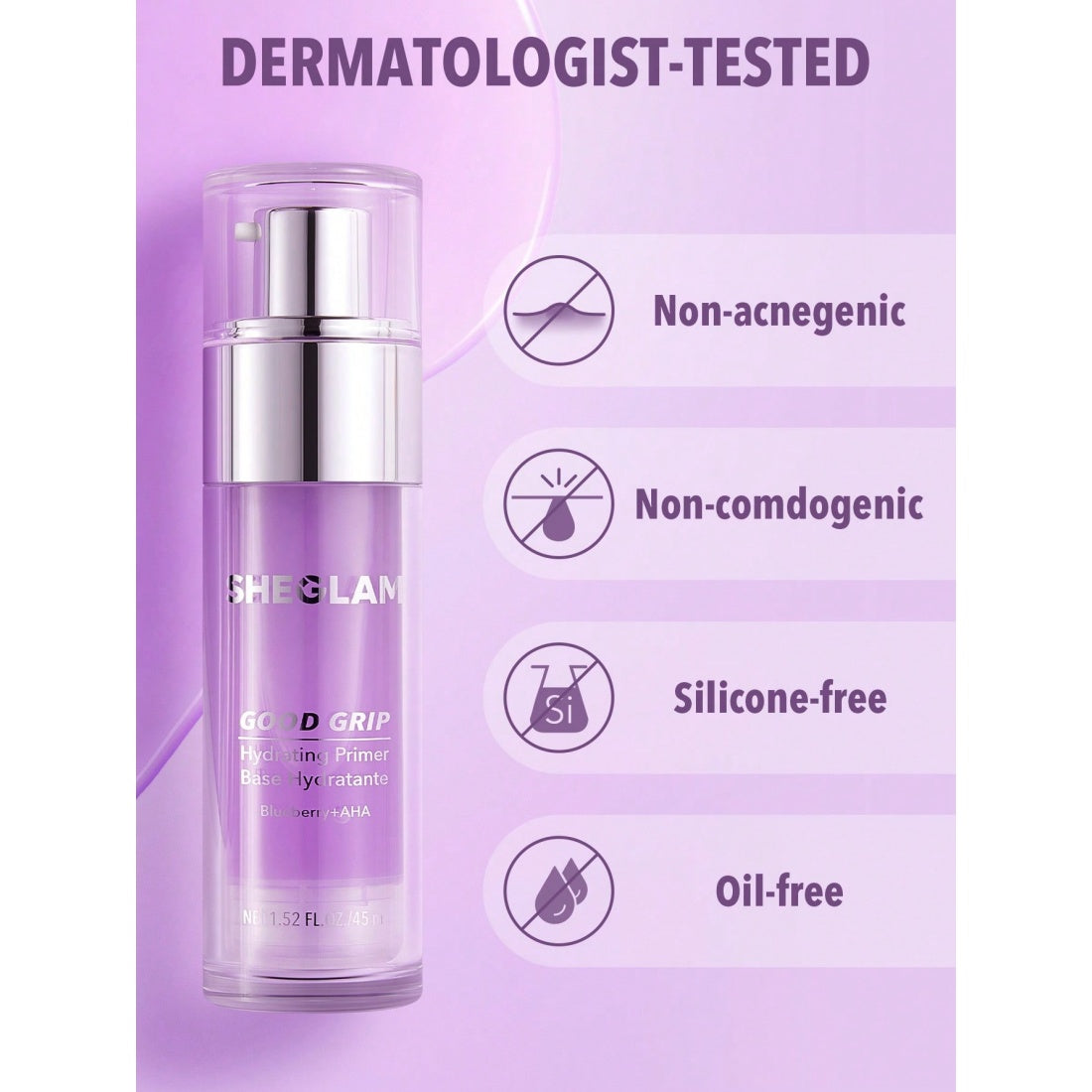 Prebase hidratante Good Grip de SHEGLAM - Arándano + AHA