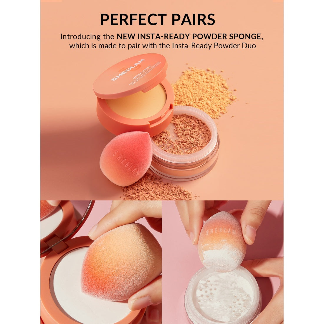 SHEGLAM Insta-Ready Face & Under Eye Setting Powder Duo-00 Translucent