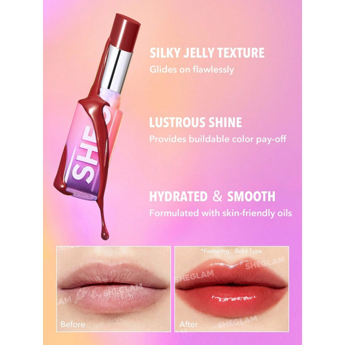 SHEGLAM Mirror Kiss High-Shine Lipstick-666 Own Your Shine