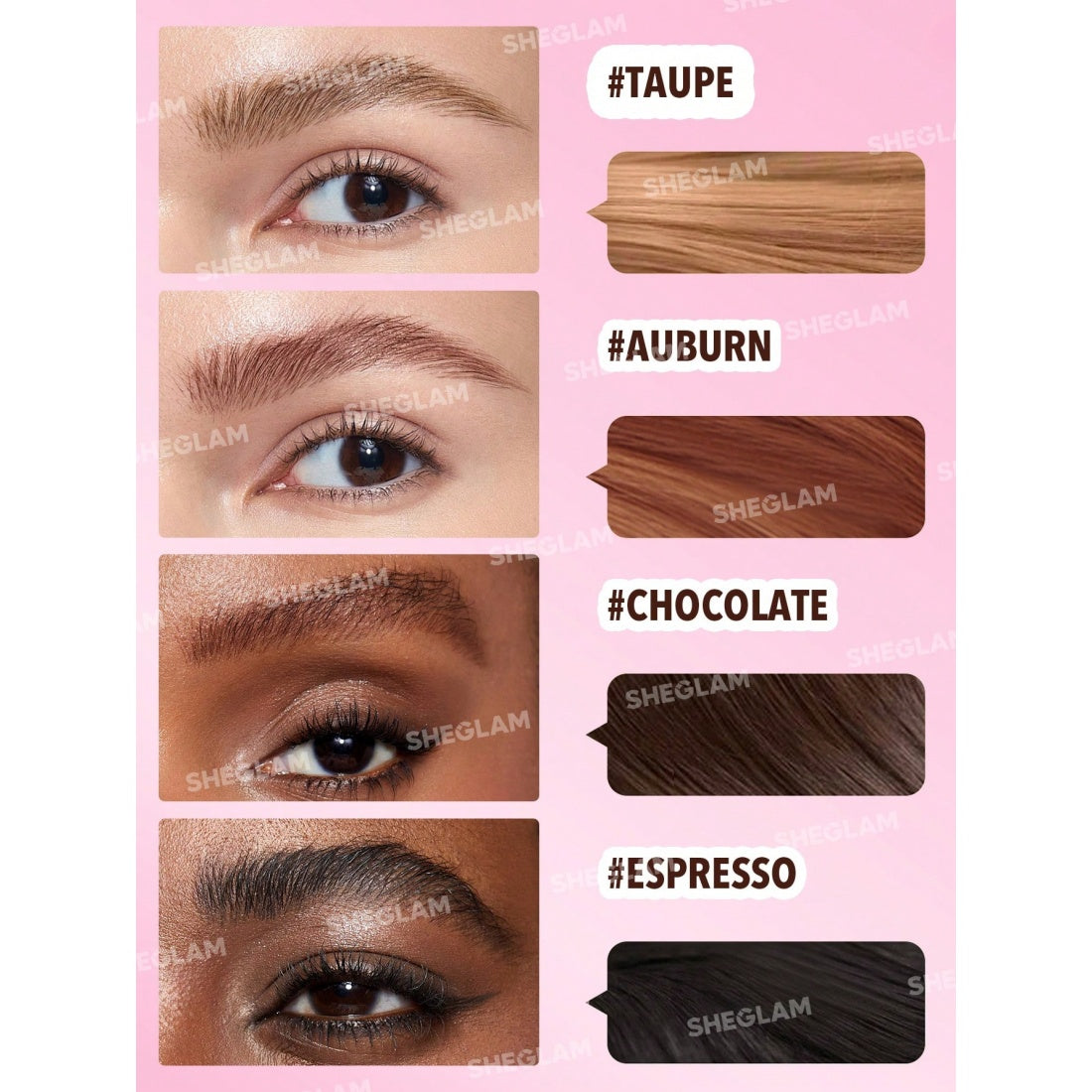 SHEGLAM Brow-fection Brocha Angular y Delineador en Gel-06 Castaño Rojizo