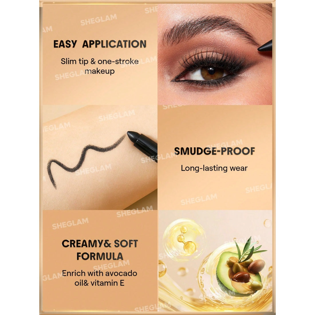 SHEGLAM Bold Moves Kohl Cream Eyeliner Pencil-Black