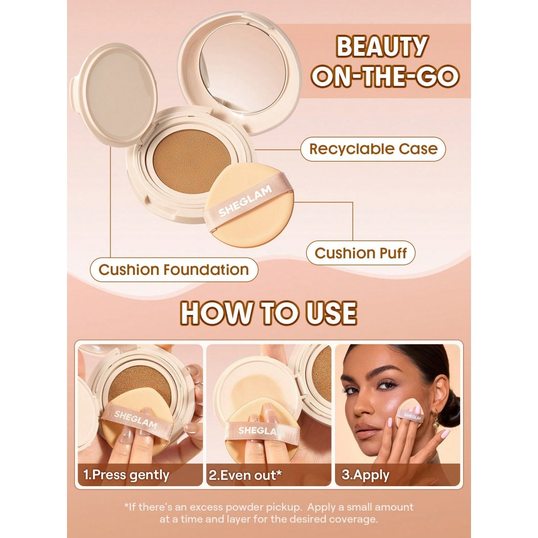 Fond de teint cushion longue tenue Lock & Go SHEGLAM - Clair