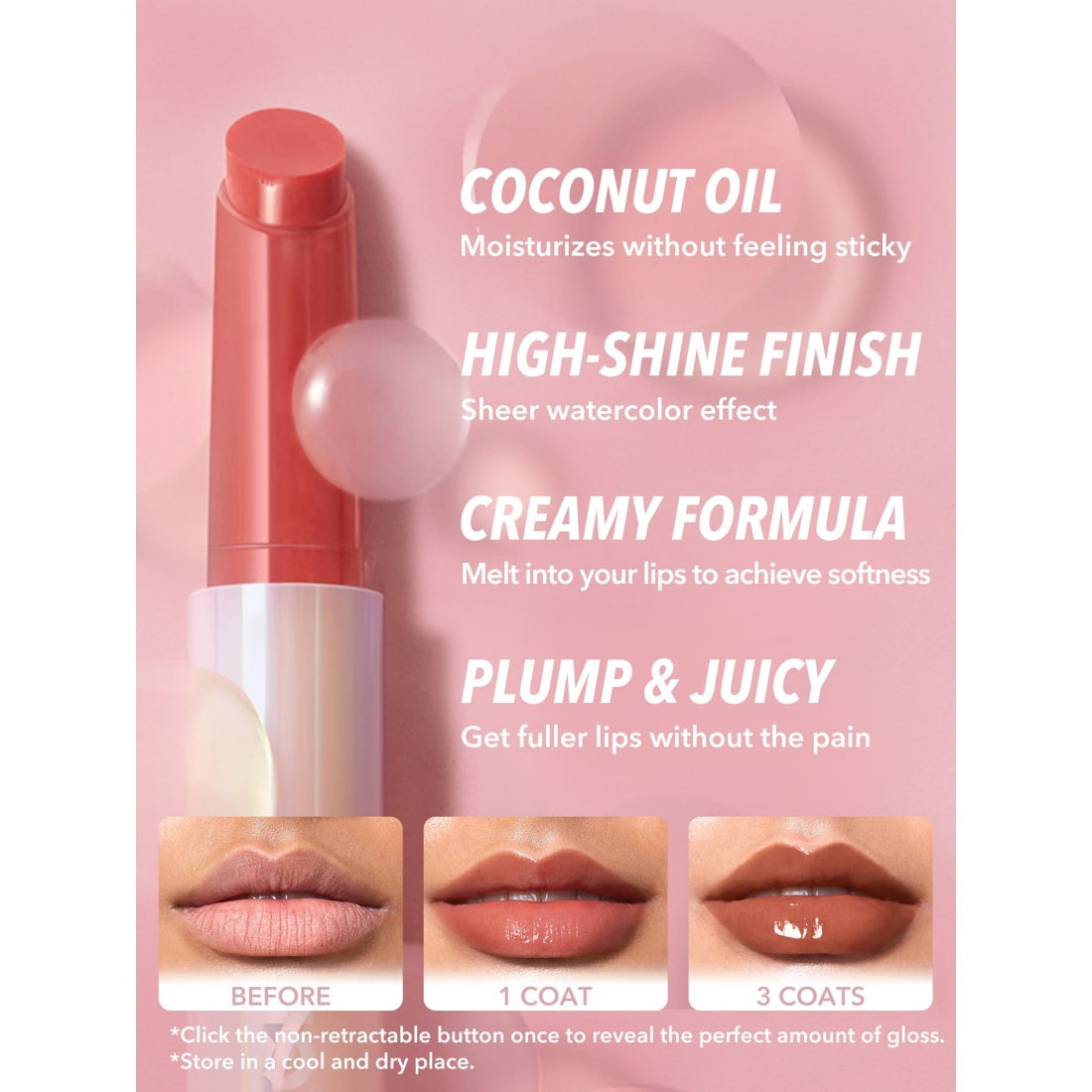 SHEGLAM Pout-Perfect Shine Voluminizador de labios-555 Beso sepia