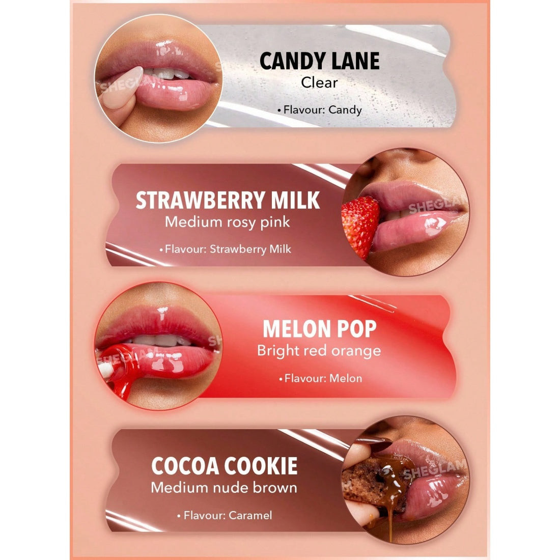 SHEGLAM Crystal Glaze feuchtigkeitsspendende Lippenpflege – 514 Cocoa Cookie