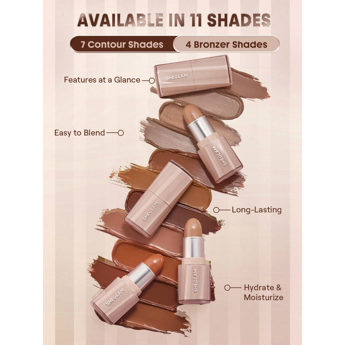 Barra de contorno y bronceador SHEGLAM Buttery Buff - Warm Honey