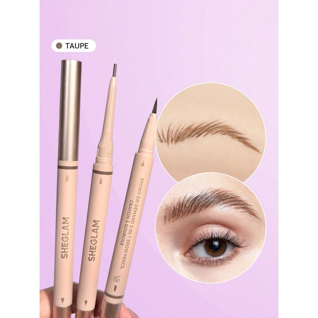 SHEGLAM Crayon à sourcils 2-en-1 Brows on Demand - 03 Taupe