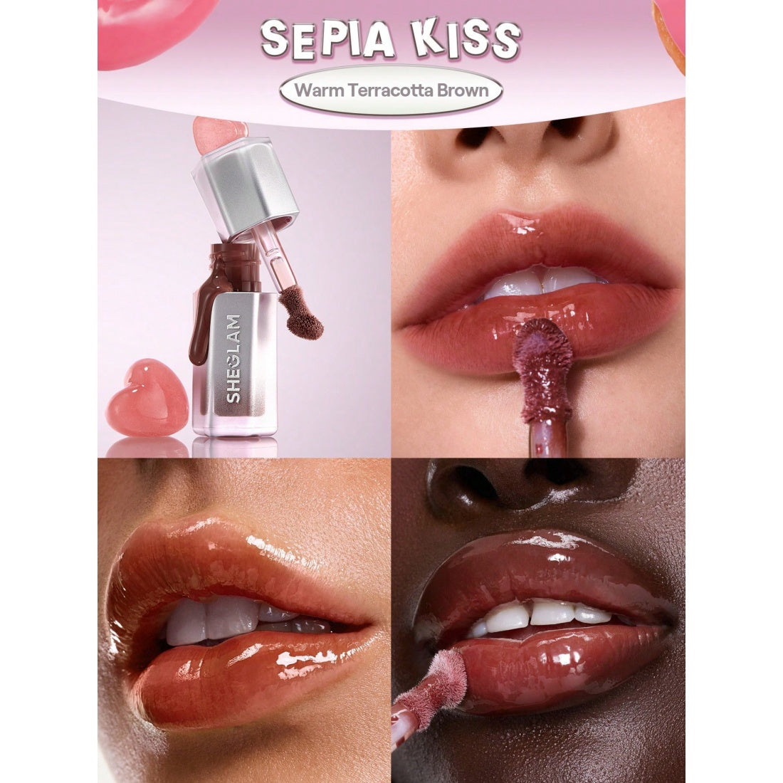 SHEGLAM Glass Lock Air Gloss- 555 Sepia Kiss