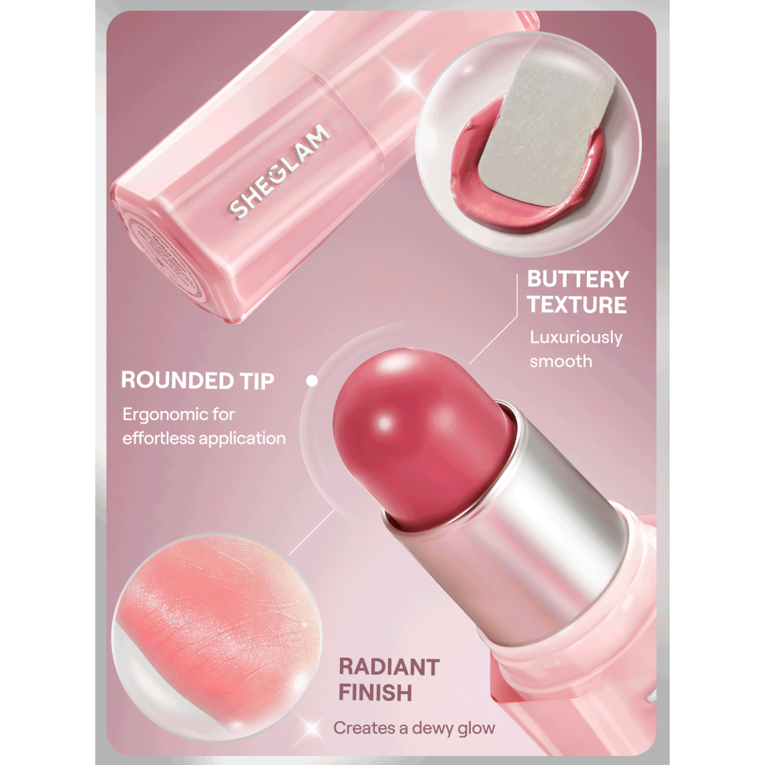 Barra de rubor Buttery Bliss de SHEGLAM - 009 Painted Peony