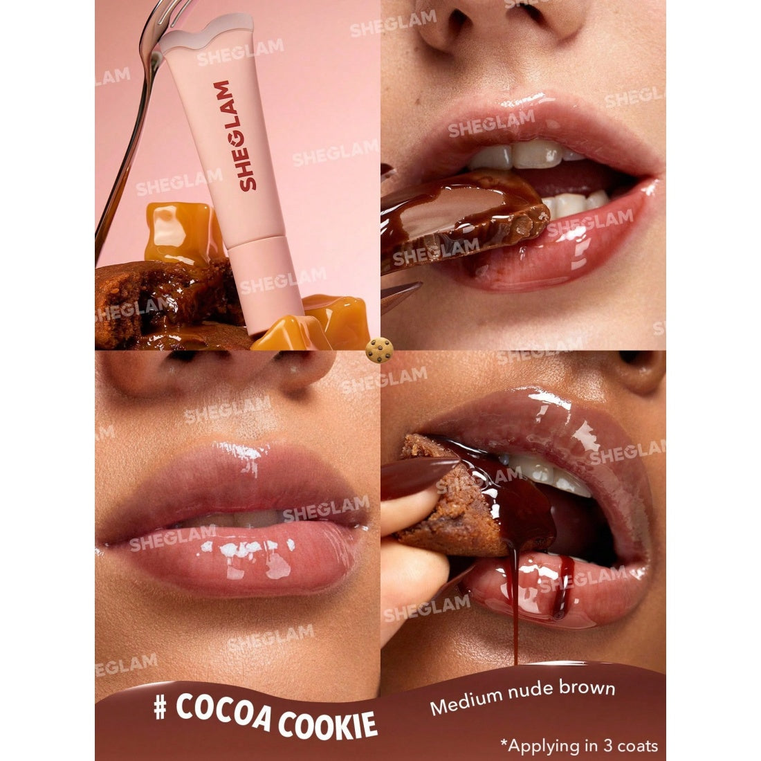 SHEGLAM Crystal Glaze feuchtigkeitsspendende Lippenpflege – 514 Cocoa Cookie