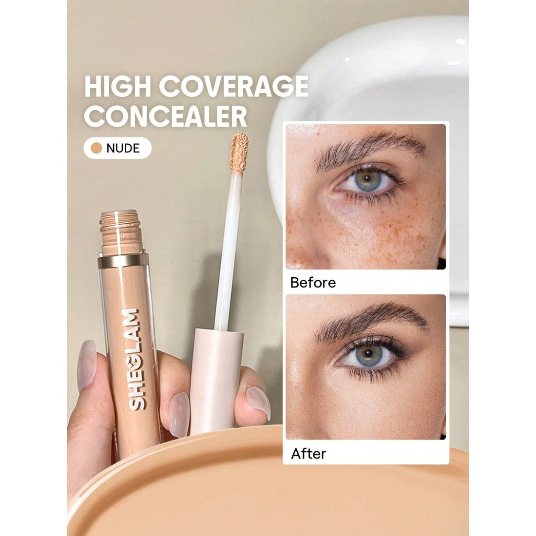 Corrector de alta cobertura 12HR Like Magic de SHEGLAM - Nude
