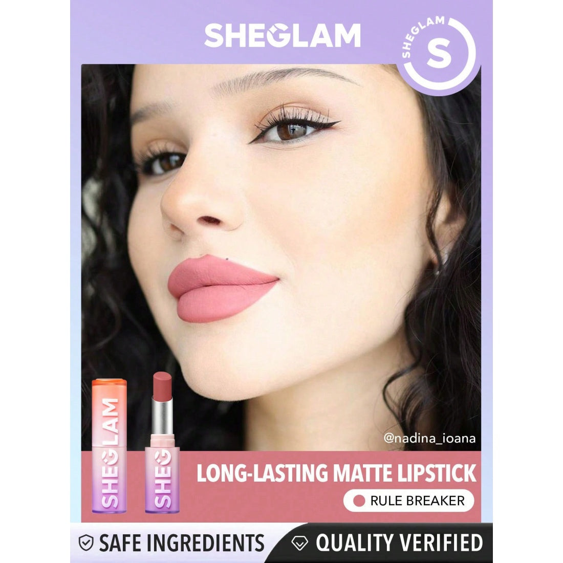 SHEGLAM Dynamatte Boom Long-lasting Matte Lipstick-100 Rule Breaker