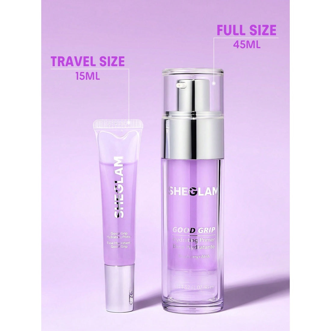 Prebase hidratante Good Grip de SHEGLAM - Arándano + AHA - 15 ml