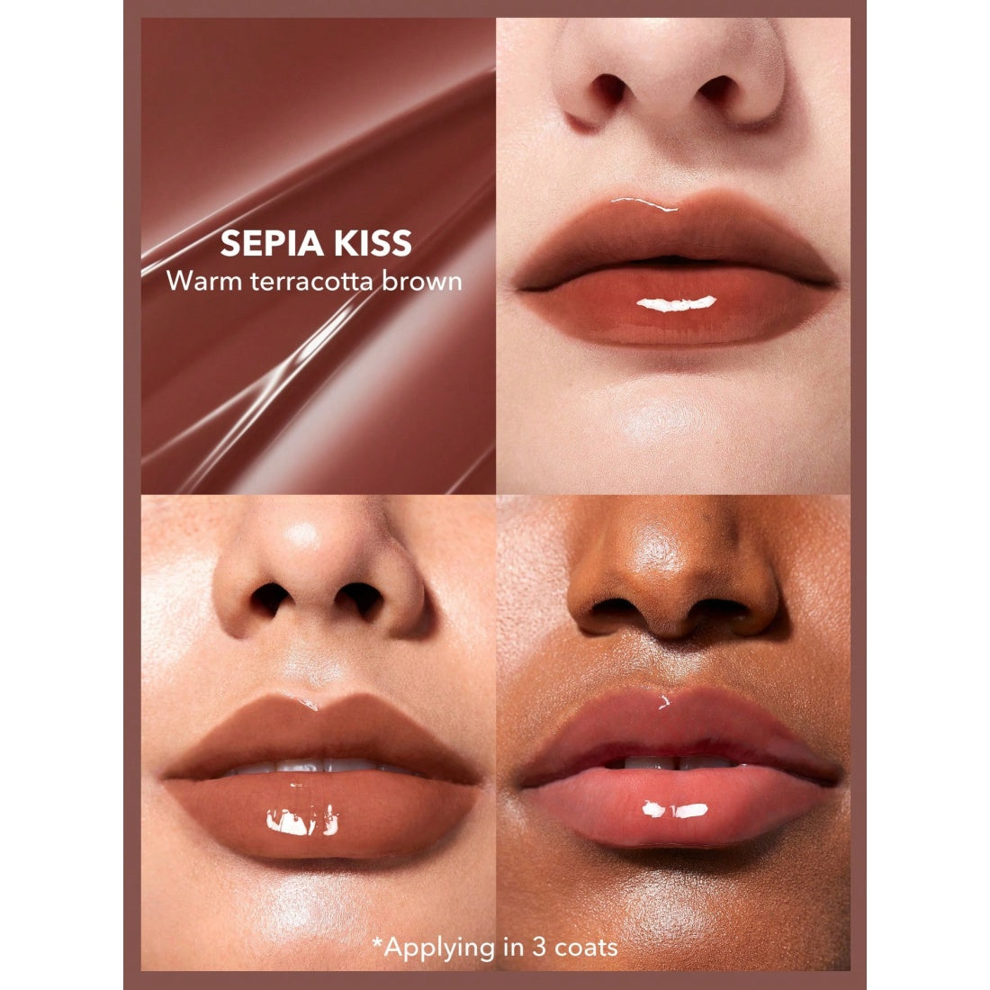 SHEGLAM Pout-Perfect Shine Voluminizador de labios-555 Beso sepia