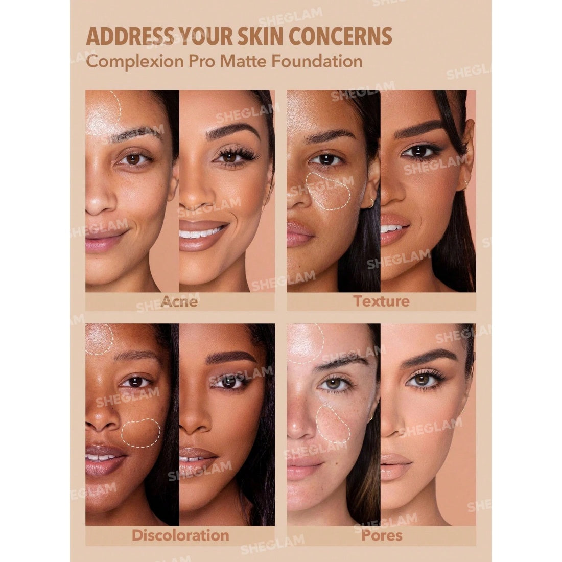 SHEGLAM Complexion Pro langanhaltende, atmungsaktive matte Foundation – Sand
