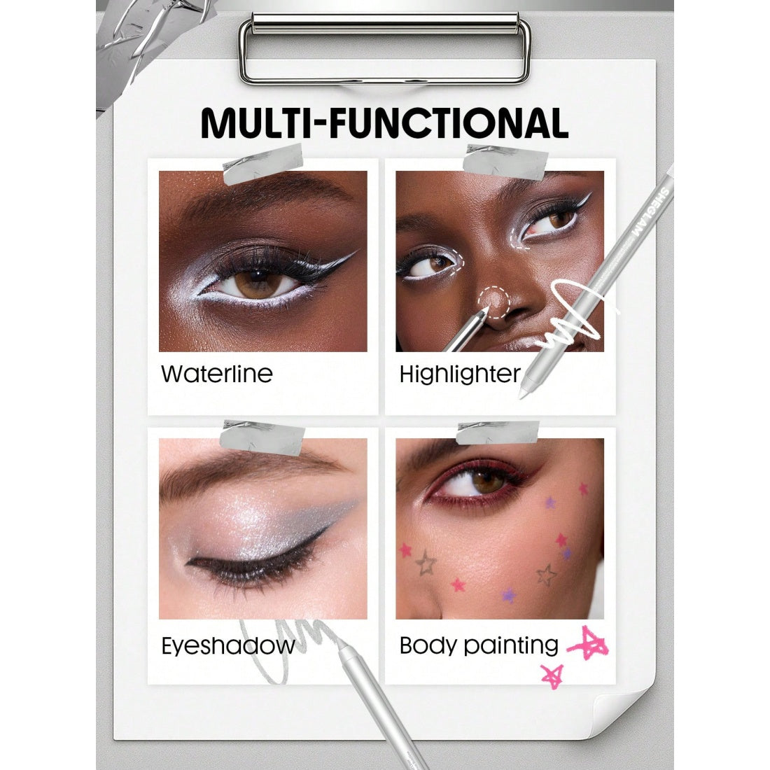 Delineador en gel multiusos de larga duración SHEGLAM Boldline-Borgoña