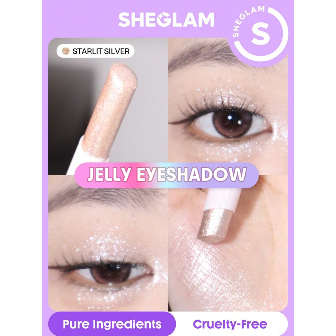 SHEGLAM Crystal Jelly Glaze Stick – 01 Starlit Silver