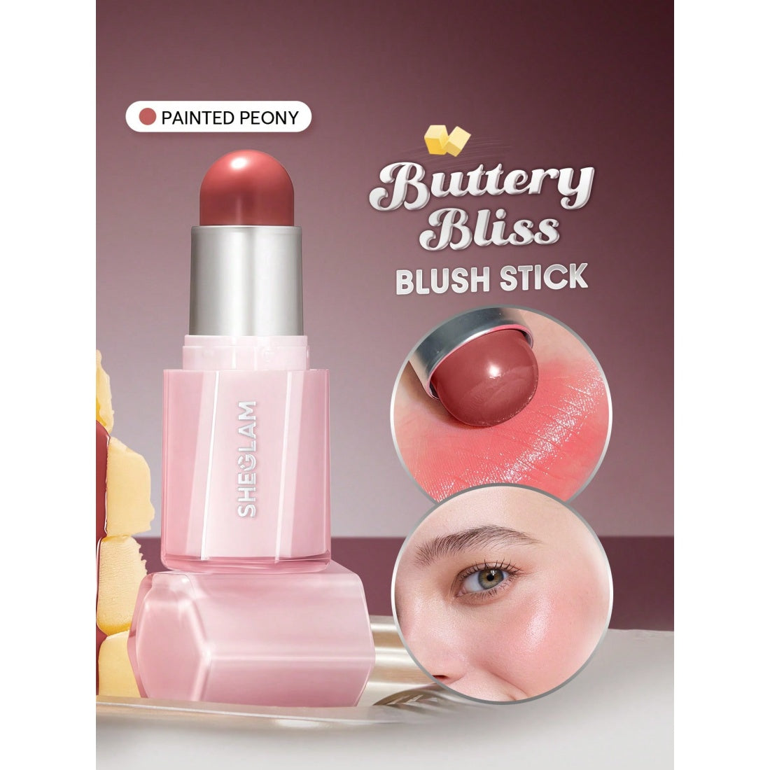 Barra de rubor Buttery Bliss de SHEGLAM - 009 Painted Peony