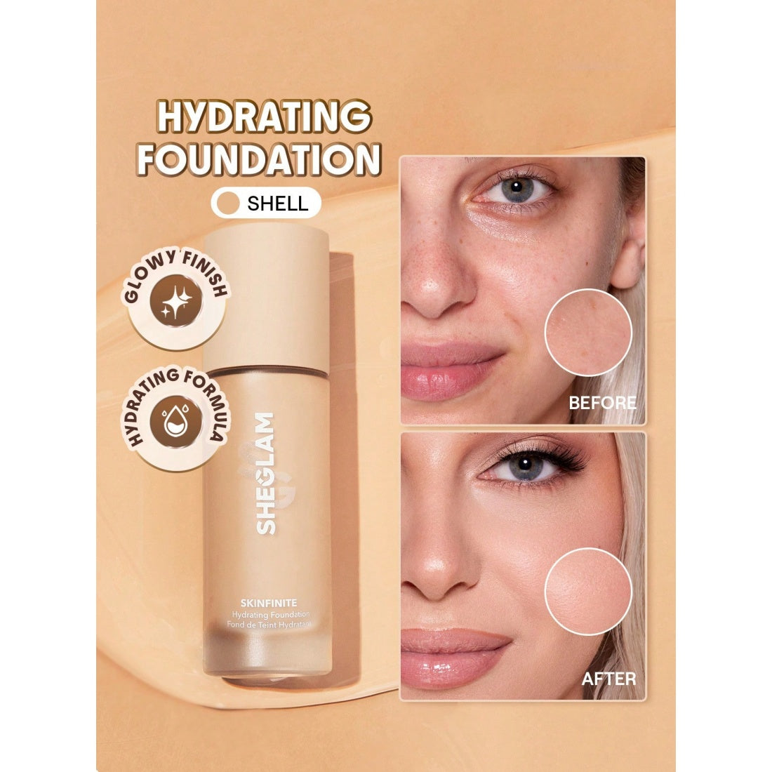 Fond de teint hydratant SHEGLAM Skinfinite - Shell