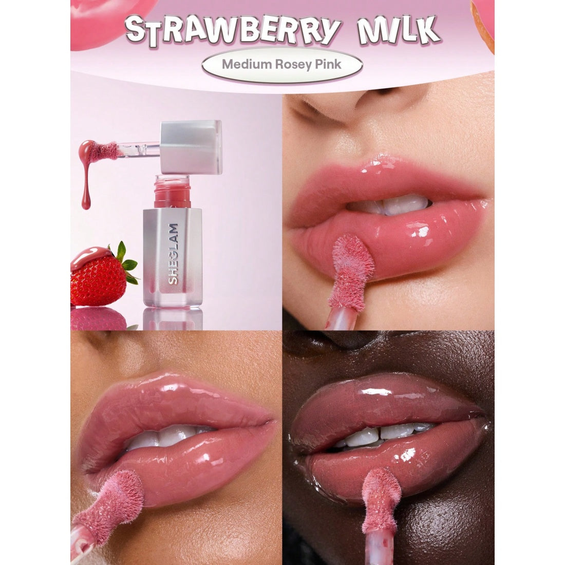 SHEGLAM Glass Lock Air Gloss – 118 Strawberry Milk