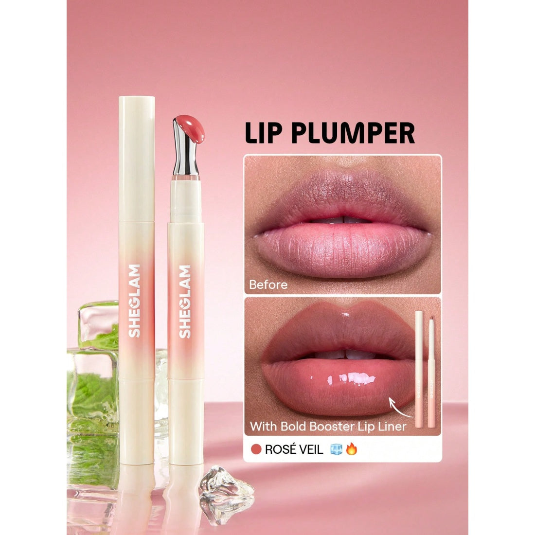 SHEGLAM Bold Booster Lip Plumper-113 Rosé Veil