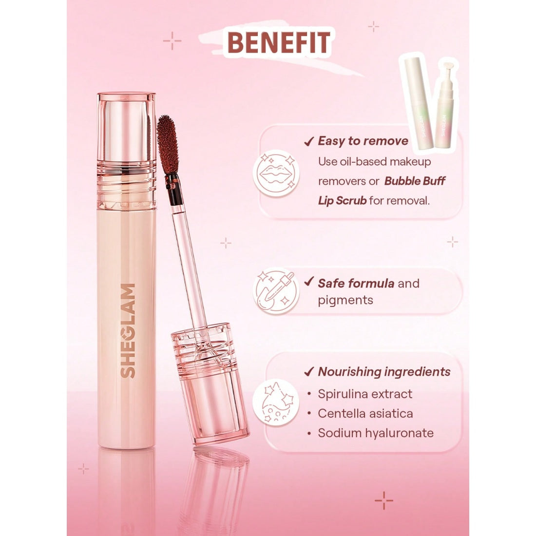 SHEGLAM Fall In Line Tinte delineador de labios despegable - 110 Pinky Promise