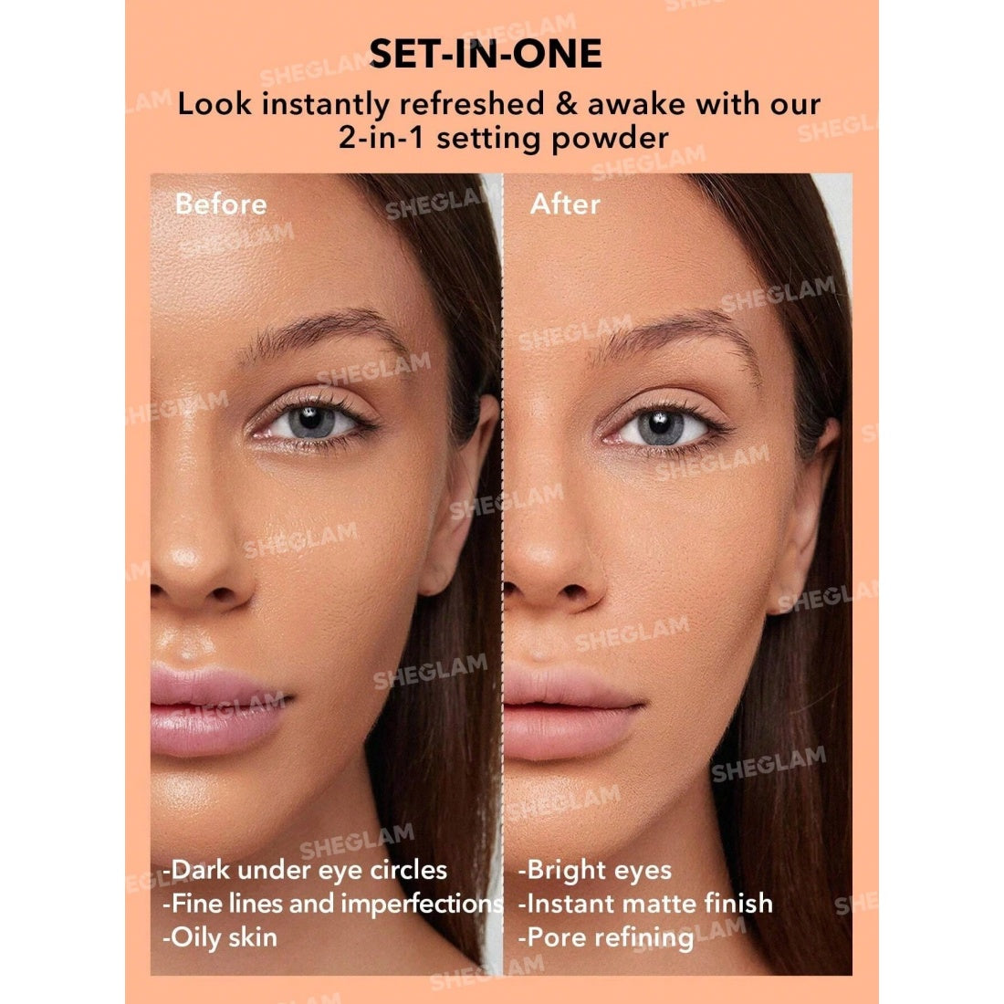 SHEGLAM Insta-Ready Face & Under Eye Setting Powder Duo-00 Translucent