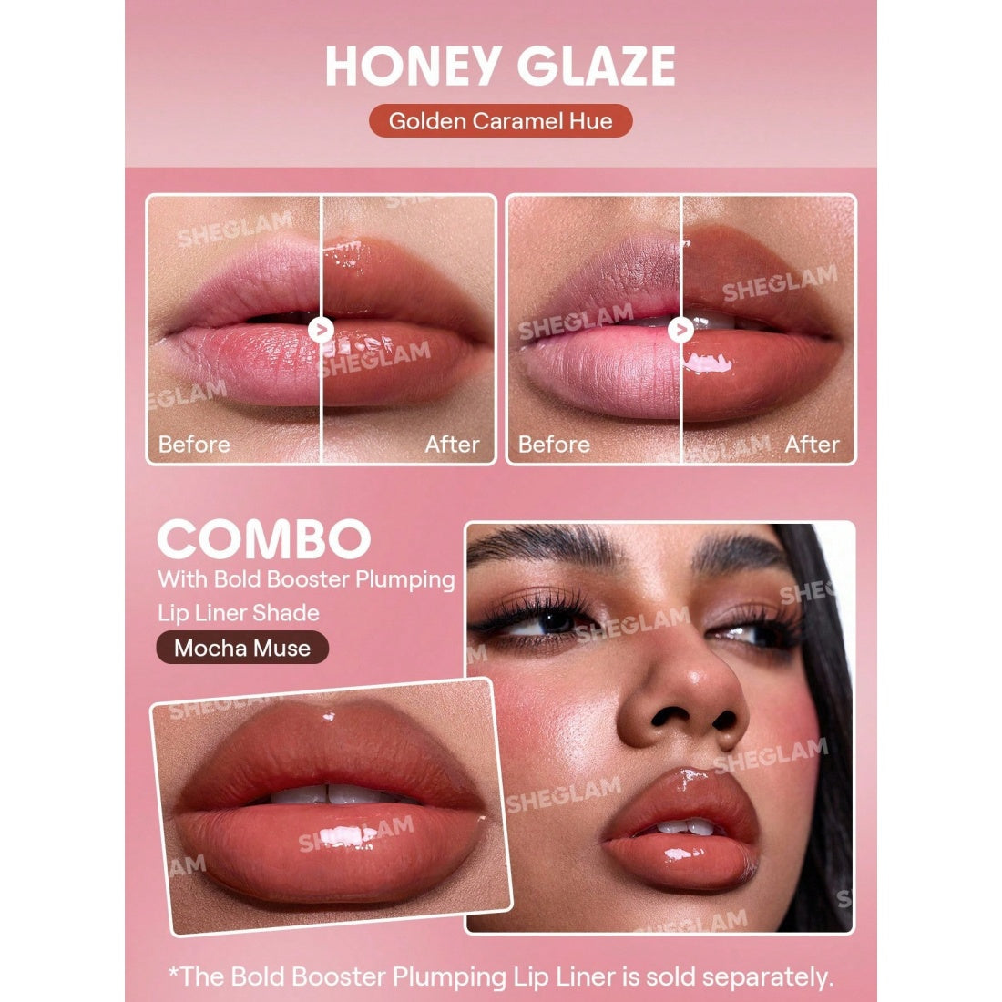 SHEGLAM Bold Booster Lip Plumper-506 Honey Glaze