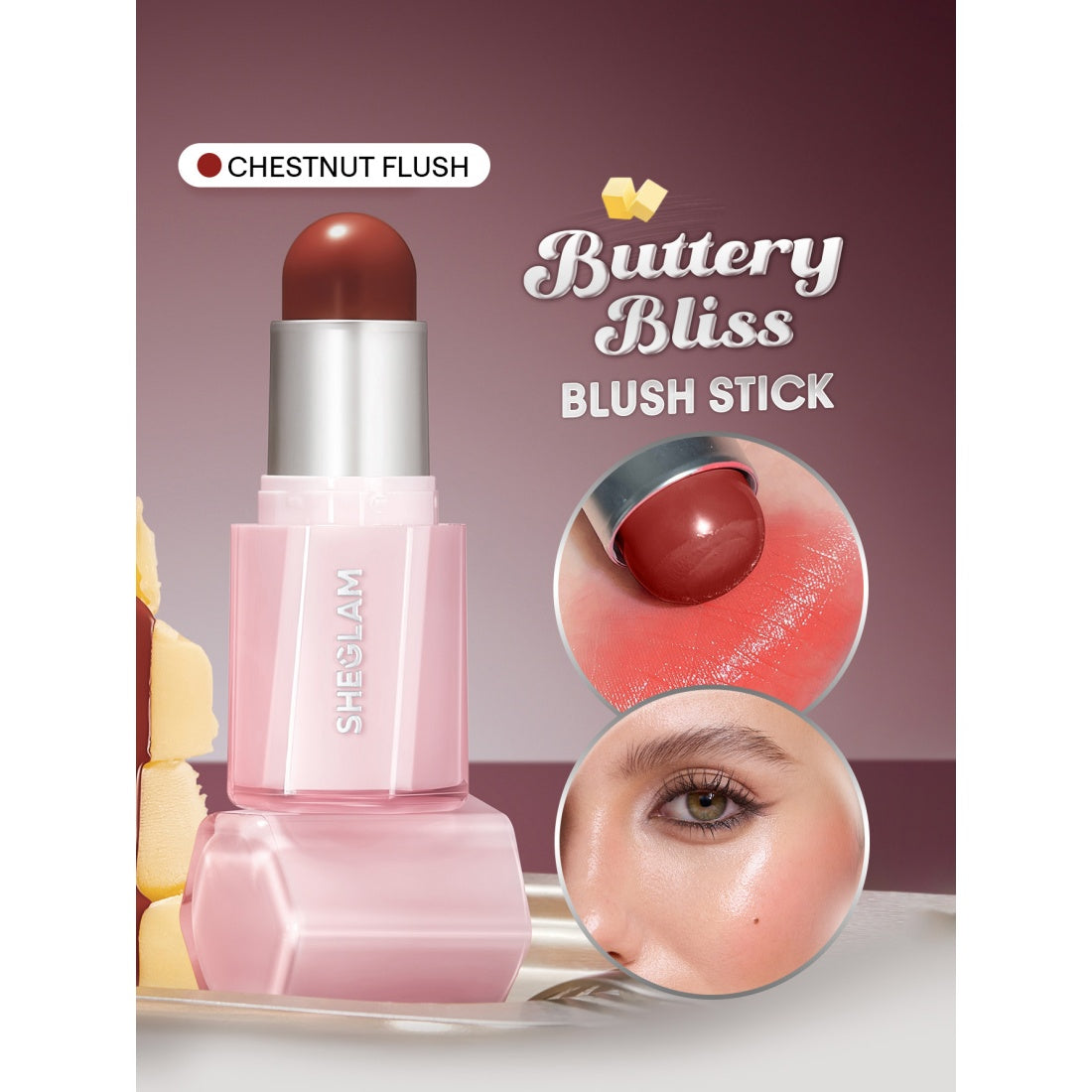 SHEGLAM Buttery Bliss Blush Stick - 204 Chestnut Flush