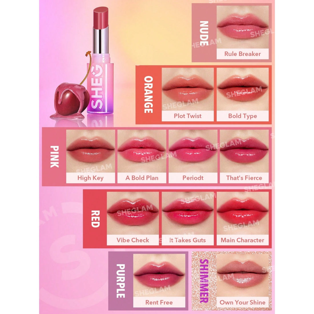 SHEGLAM Mirror Kiss Hochglanz-Lipstick – 111 High Key