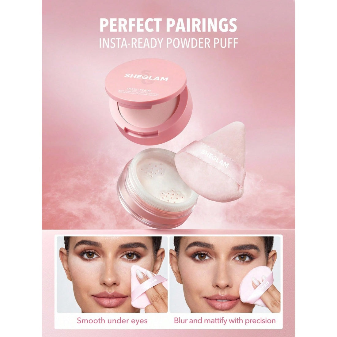 SHEGLAM Insta-Ready Face & Under Eye Setting Powder Duo-01 Bubblegum